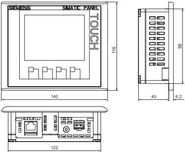 SIEMENS+6AV6 647-0AA11-3AX0型精简面板+安装方式1